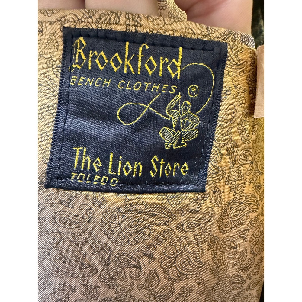 Vintage Brookford Bench Clothes Olive Glen Plaid Blazer Sport Coat Paisley - Picture 6 of 10